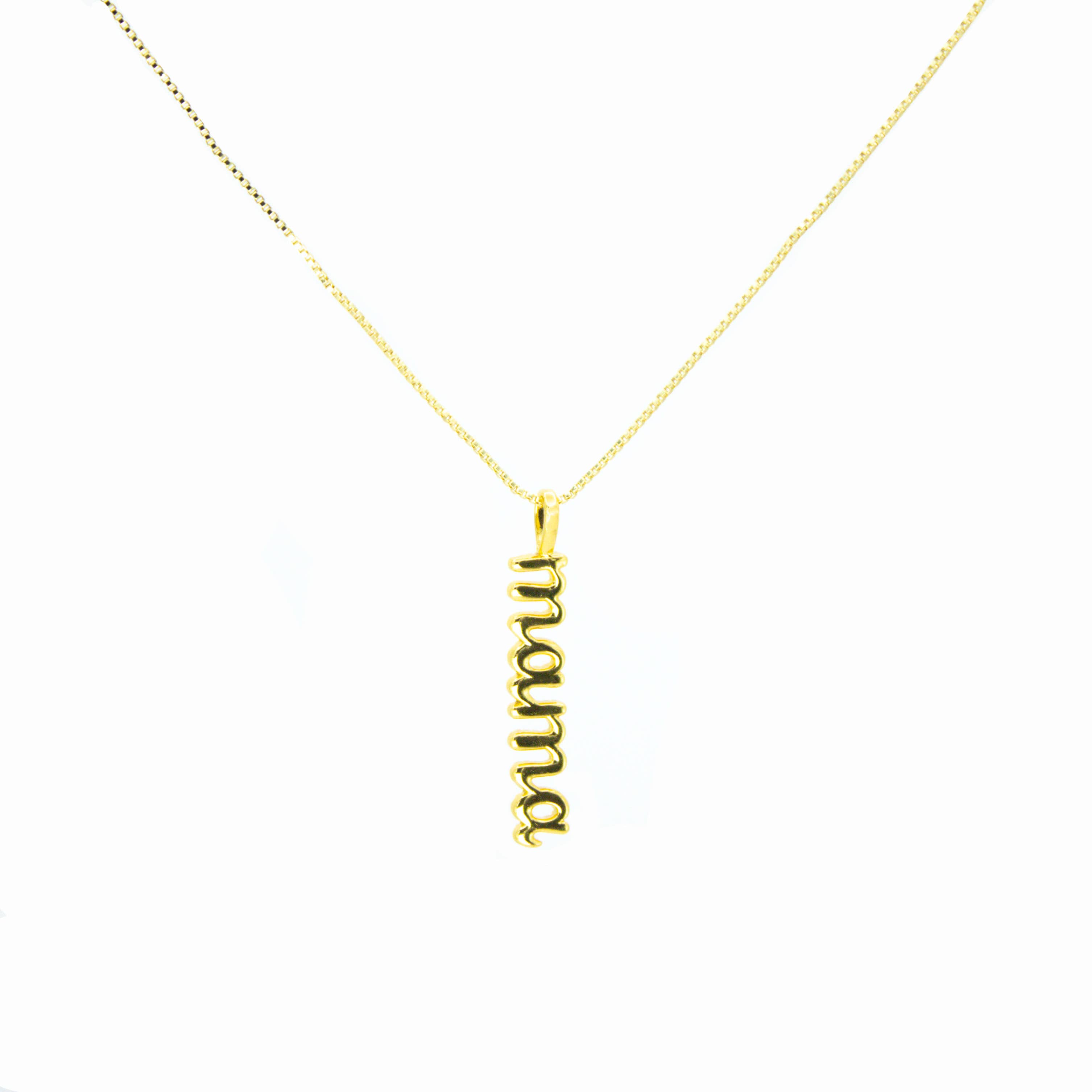 Collar Mamà Cursiva Baño en Oro